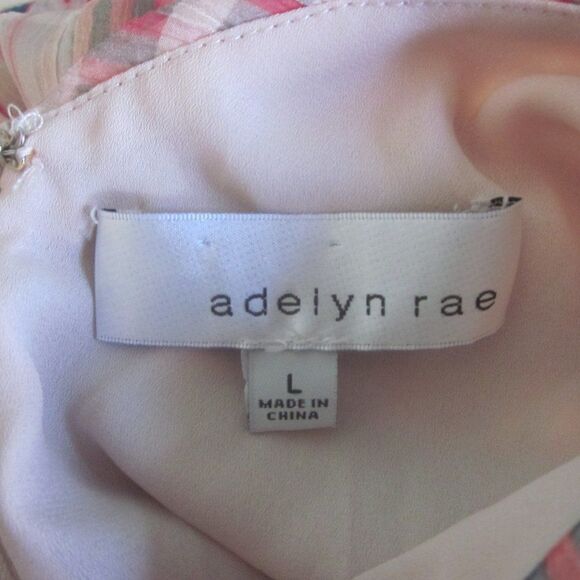 Adelyn Rae Womens Size L Summer Sleeveless Short Dress Cream & Orange Rear Zip - Picture 4 of 11